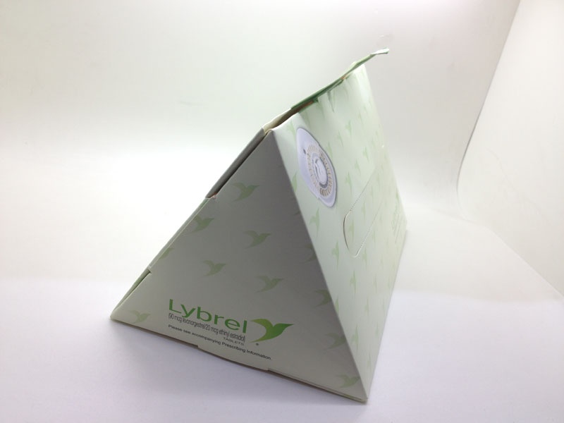 Triangle tissue box with flap